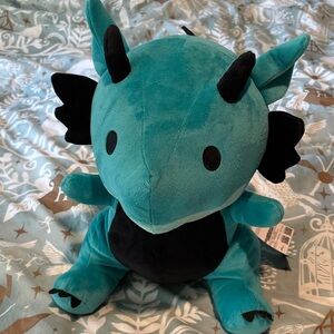 Plush Dragon Toy - Teal and Black